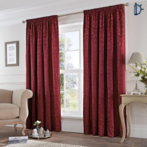 curtains Petal Damask Maroon Red
