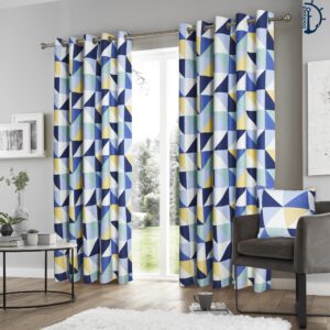 curtains New Tiles Yellow Blue